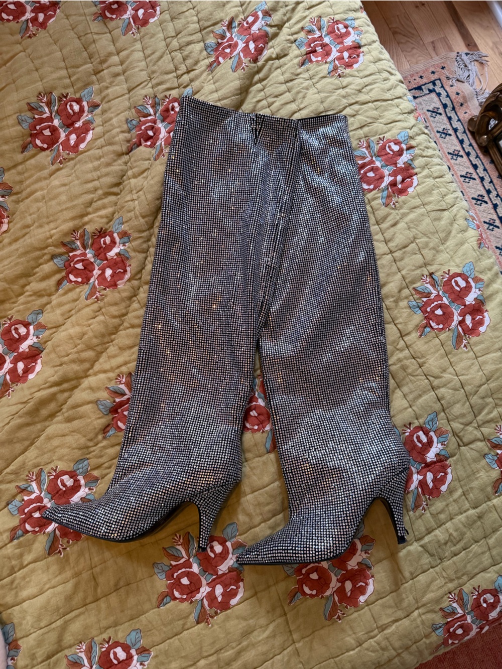 Steve Madden Silver Rhinestone Over-the-Knee Boots - BELLAMIE boot sold out